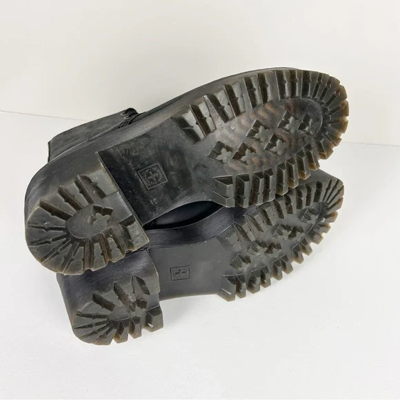 Dr Martens Shriver Hi Leather Boots Black Heel Platform Sz 9 - Picture 5 of 6
